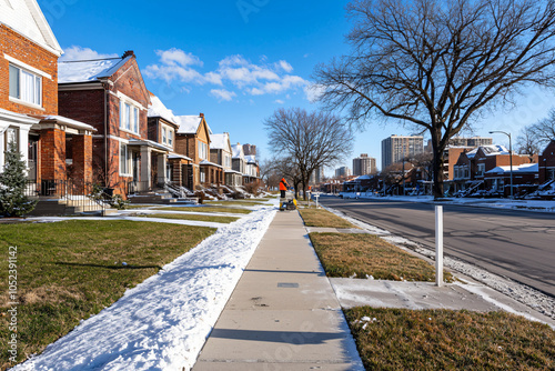 sidewalk snow removal in residential area