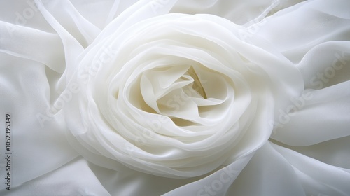 Elegant simplicity, a pristine white flower in full bloom against white backdrop