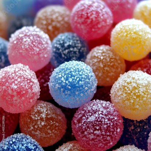 Sweet sugar orbs in vibrant hues photo