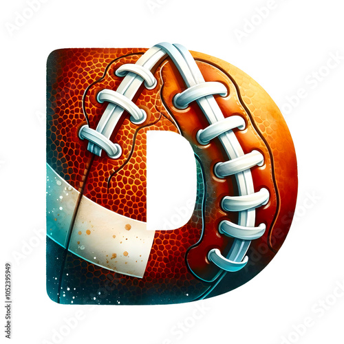 D American football letters and numbers photo