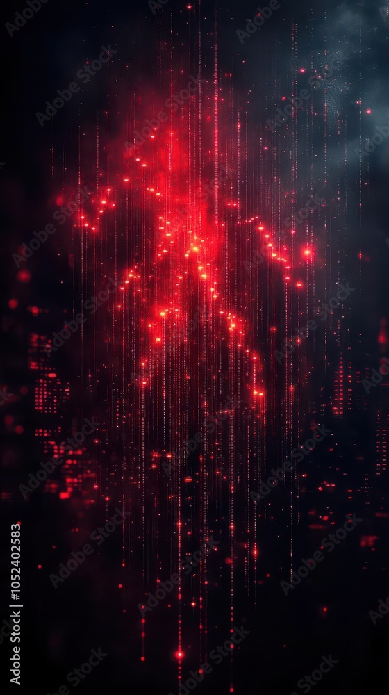 red downward financial chart on a stark white background emphasizing market trends and financial crises through a clean and modern 3d rendering style conveying urgency and importance