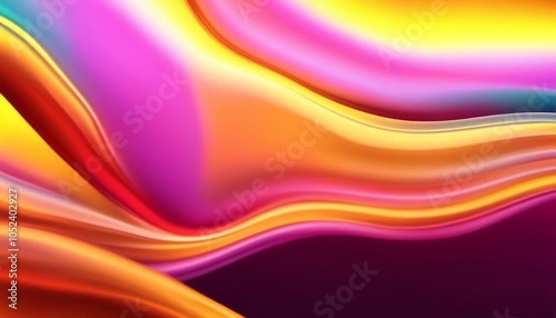 Wallpaper Mural Vibrant, flowing waves of colorful light with shades of pink, blue, and orange against a dark background. AI generated. Torontodigital.ca