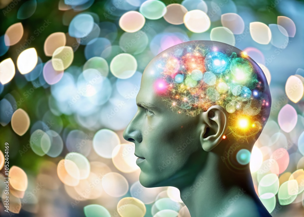 Obraz premium Head Thinking of Making Money with Bokeh Effect for Financial Growth and Creativity