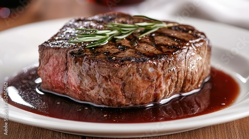 Gourmet Steak with Rich Red Wine Sauce