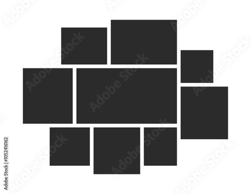 Photo collage composition for design. Vector collage template for photo montage.