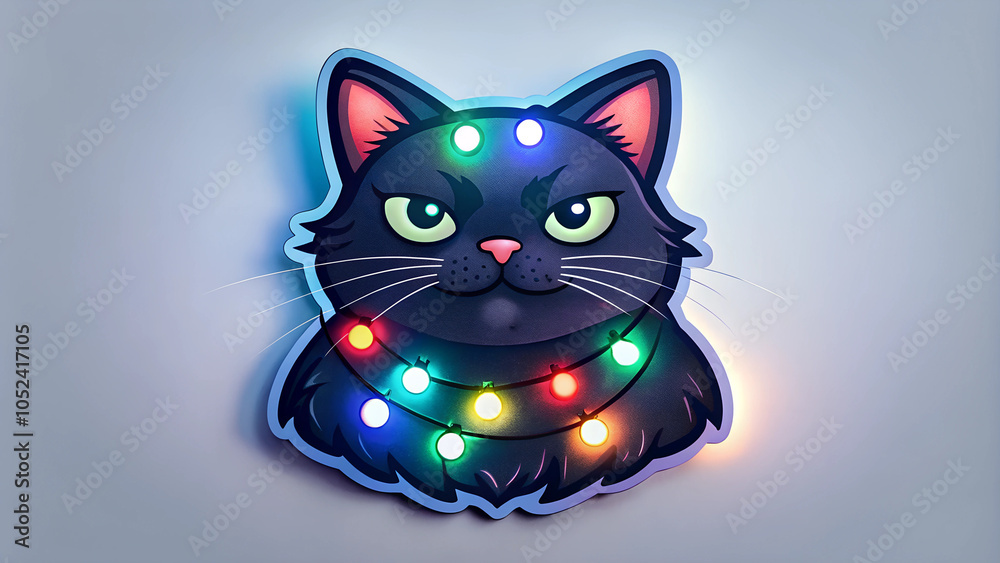 Christmas, funny groovy sticker Christmas, funny groovy sticker