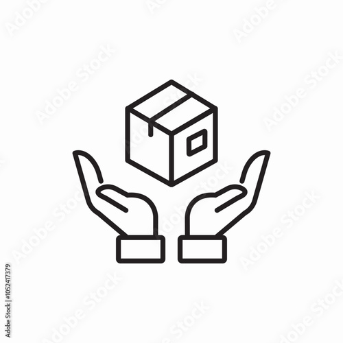 cargo box insurance icon sign vector