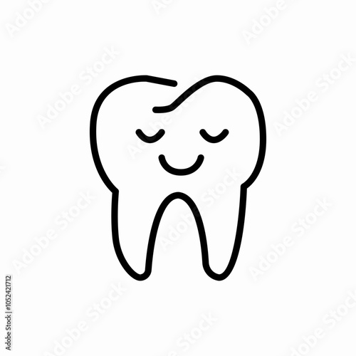 happy tooth icon sign vector