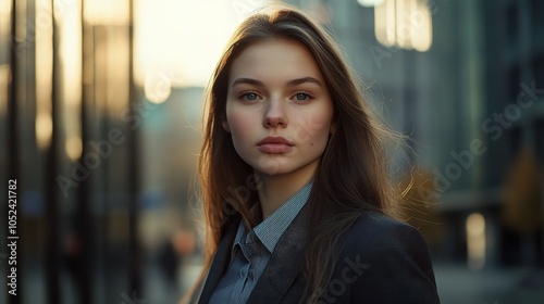 Portrait of a Young Woman in Urban Setting at Sunset Free Download Portrait of a Young Woman in Urban Setting at Sunset - GFXLoad