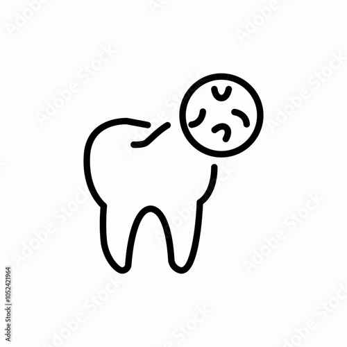 tooth bacteria icon sign vector