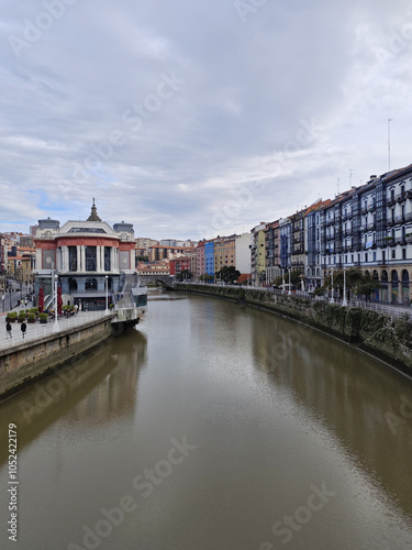 Embankments in the center of Bilbao, Basque country, Spain