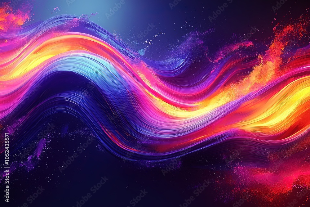 Obraz premium Vibrant abstract wave with dynamic colors and textured swirls