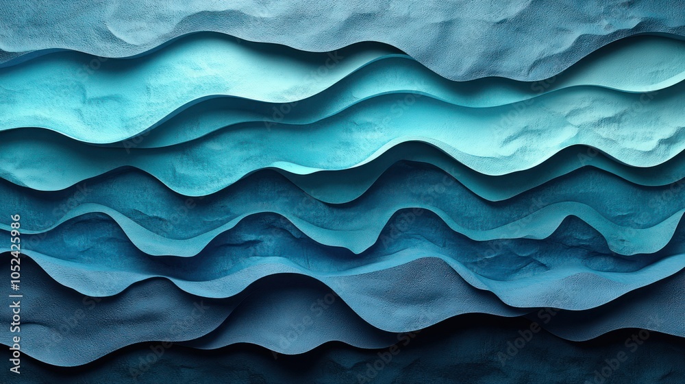 Abstract Blue Wavy Pattern with Depth and Texture Abstract Blue Wavy Pattern with Depth and Texture