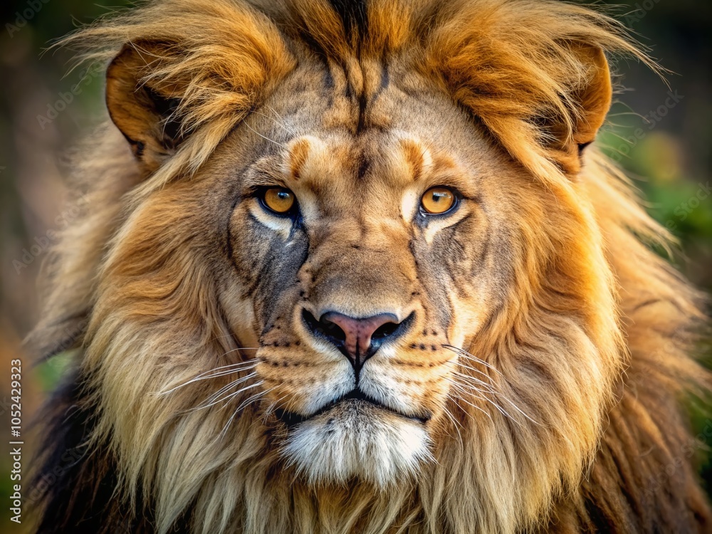 Fototapeta premium Majestic Male Lion Roaring in the Wild – Stunning Macro Photography of Nature's King