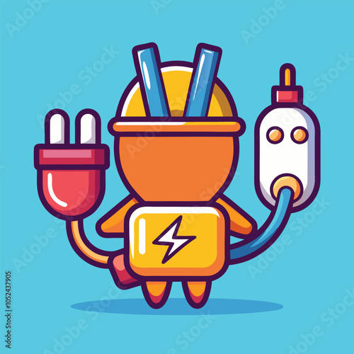 Cute cartoon plug character