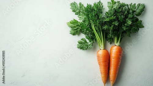 vibrant orange carrot showcased on a pristine white background, highlighting its natural texture and shape, inviting attention with its freshness and colorfulness
