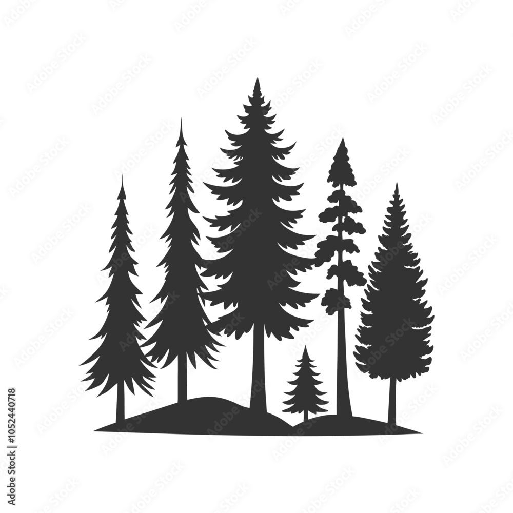 Fototapeta premium set of Pine trees