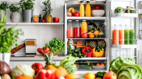 Wallpaper Mural A kitchen counter is filled with fresh fruits and vegetables Torontodigital.ca