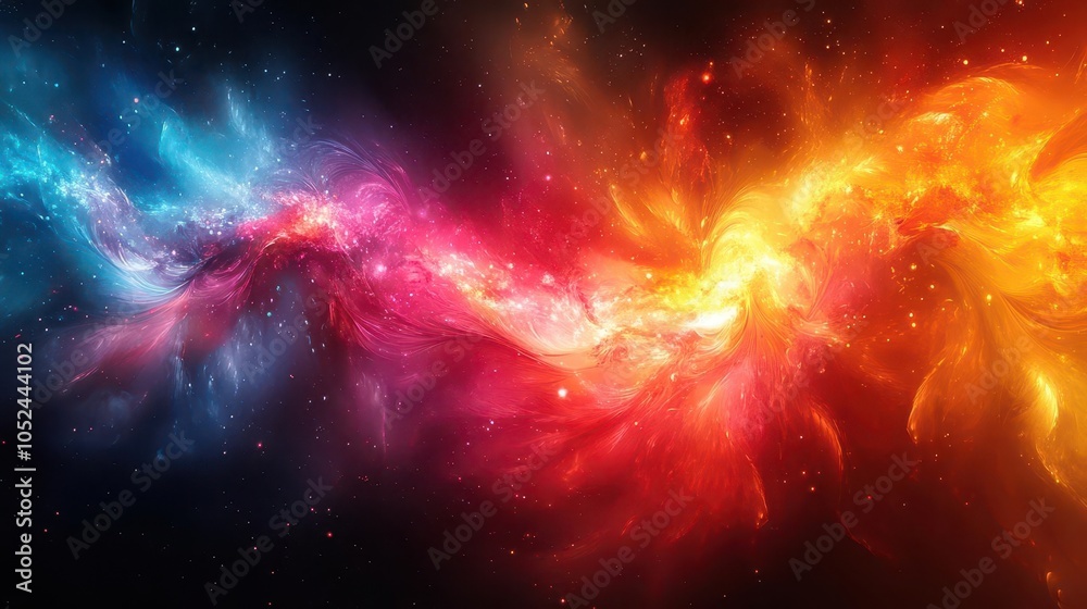 Fototapeta premium vibrant, abstract background filled with bright colors and dynamic shapes that capture a sense of energy and creativity, perfect for modern digital art or promotional materials