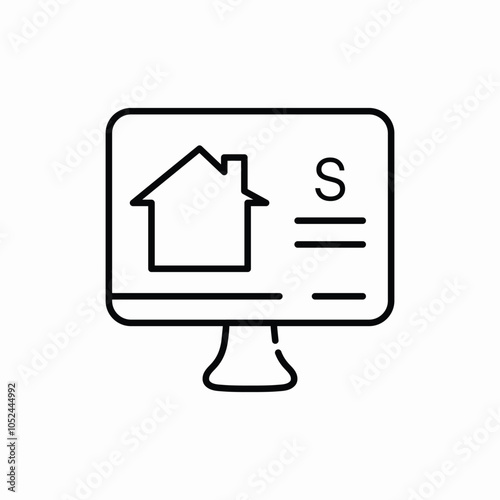 buying a home online icon sign vector