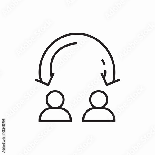 transfer between user accounts icon sign vector