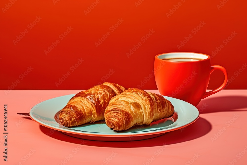 Croissant cup coffee bread. Croissant cup coffee bread.