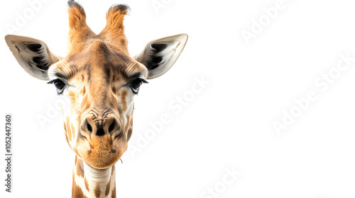 giraffe head face with white shades, space for captions, png