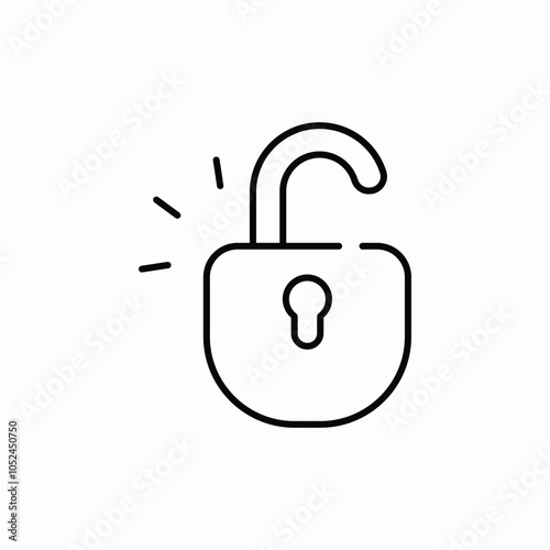 security unlock icon sign vector