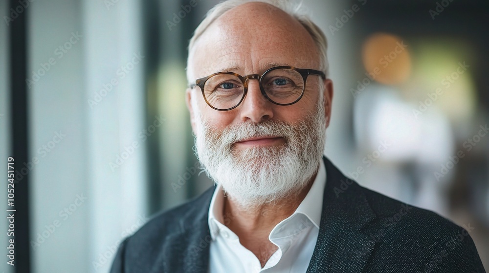 Professional Senior Man with Glasses Smiling Professional Senior Man with Glasses Smiling