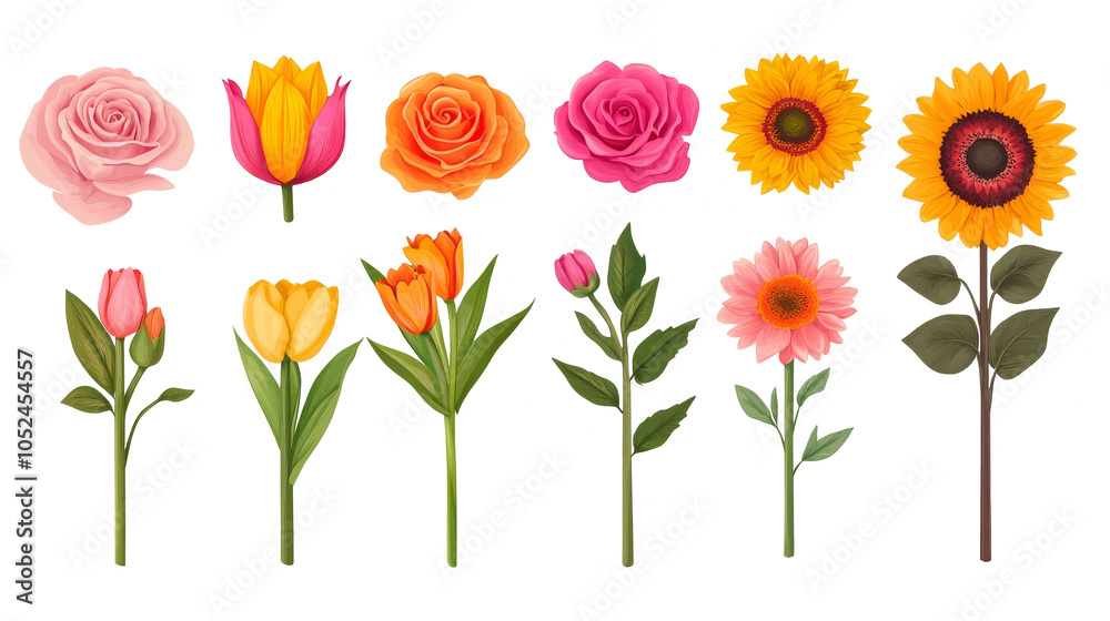 Obraz premium Colorful Floral Collection Illustration