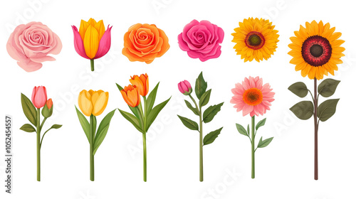 Colorful Floral Collection Illustration