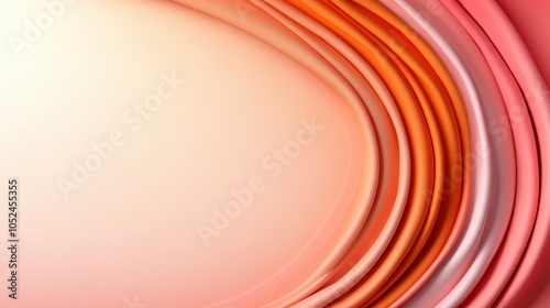 Gradient curves in soft orange tones creating a flowing abstract image with a sense of warmth and smoothness, blending effortlessly into a light background. photo