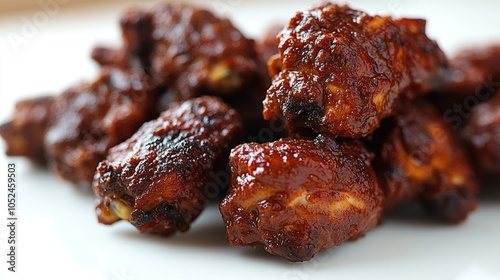 A pile of savory barbecue chicken wings awaits to tantalize taste buds photo