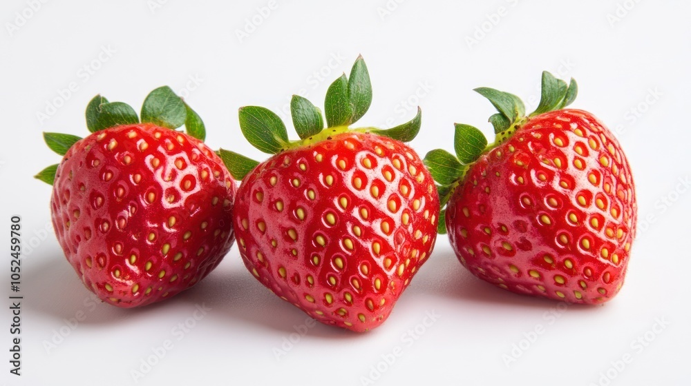 Strawberries on a white background. Fresh and sweet fruit close up. Strawberries on a white background. Fresh and sweet fruit close up.