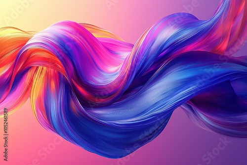 Vibrant abstract flowing fabric with colorful swirls photo