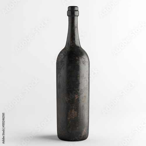 Old Wine Bottle Isolated