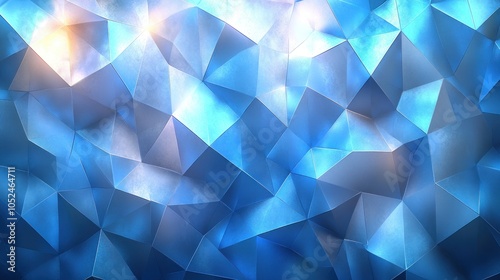 Abstract blue and white geometric background with highlights.