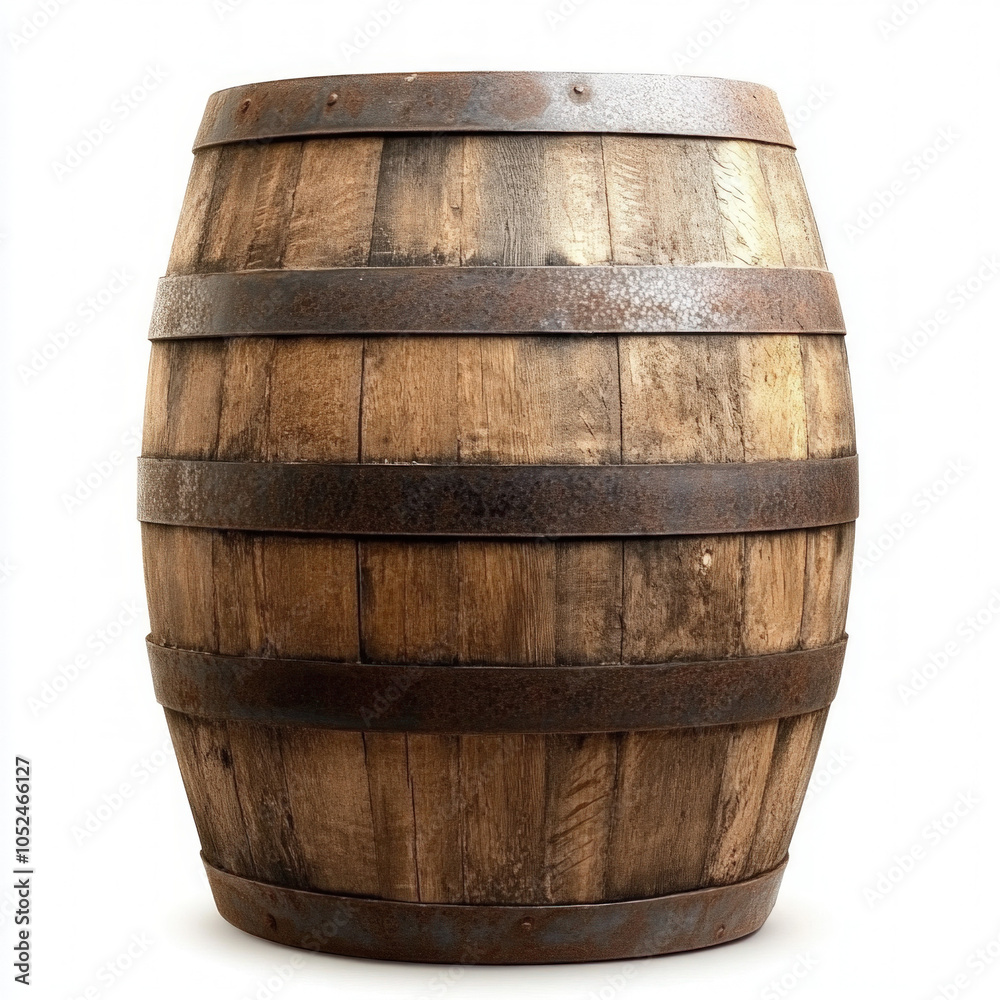 Obraz premium Wooden Barrel Isolated