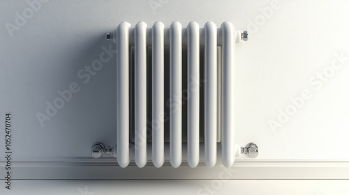 Wallpaper Mural Modern white radiator against a clean wall for efficient heating. Torontodigital.ca