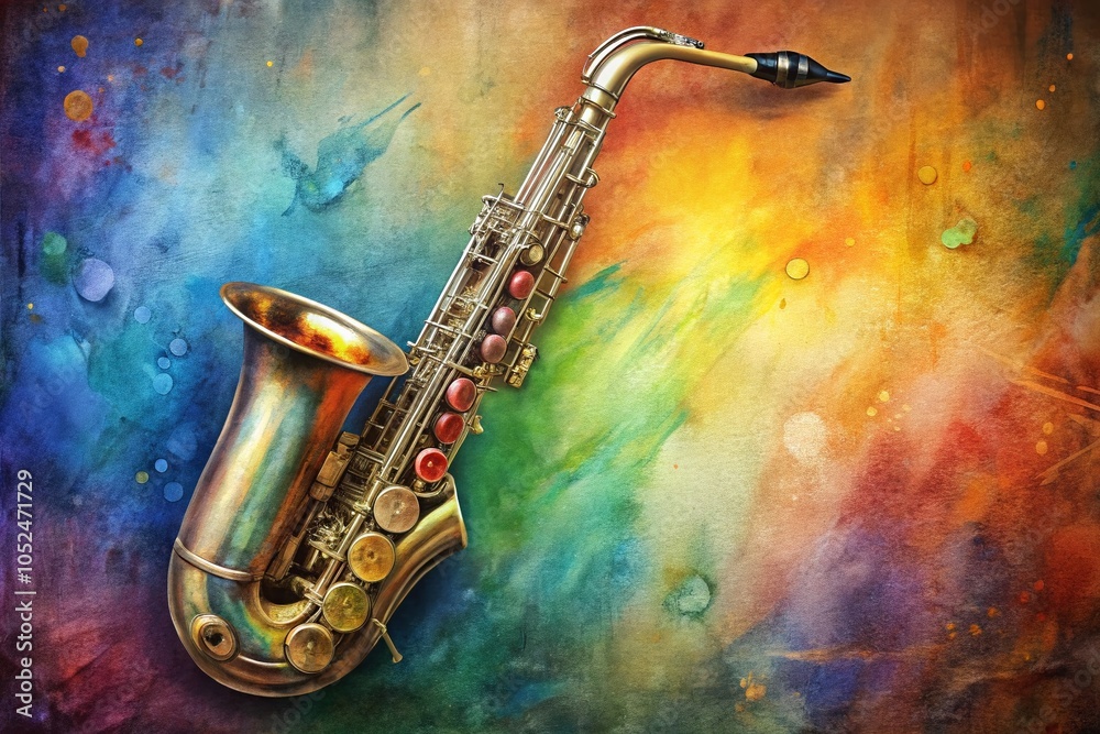 Naklejka premium Saxophone Music Graphite Poster for Home Decor, Printable Artwork, and Wallpaper Background