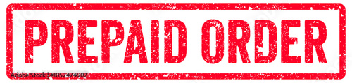 Prepaid Order Stamp Transparent Seal, Red Grunge Prepaid Order Word Rubber Stamp Seal