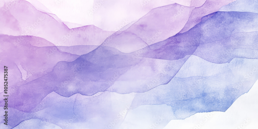 Obraz premium Gentle, pastel-toned abstract watercolor background in shades of lavender and light blue, with delicate hand-drawn strokes and a subtle paper texture, perfect for soft, artistic designs
