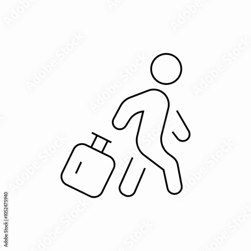 traveler with luggage icon sign vector