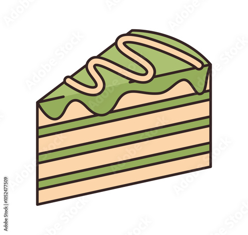 Vector isolated green piece of cake