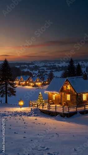 Wallpaper Mural Christmas landscape panorama. Torontodigital.ca