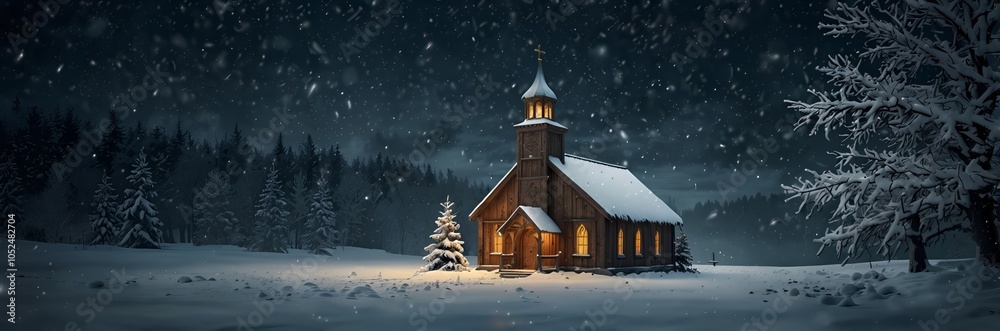 Christmas winter background of Catholics church Christmas winter background of Catholics church