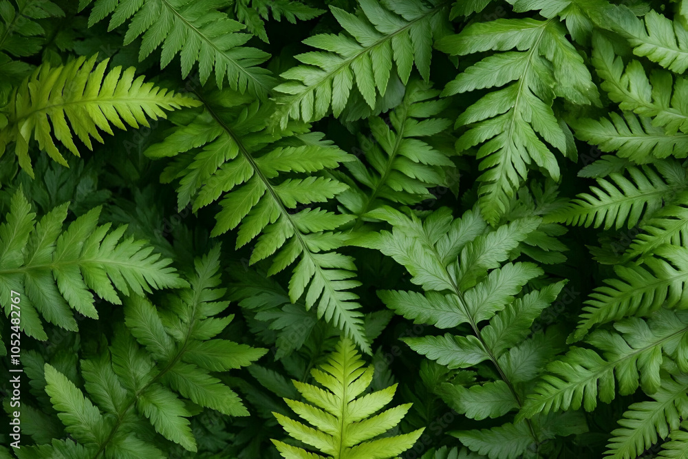 A vibrant close-up of lush green ferns featuring various textures and shades, creating a natural and soothing botanical backdrop. A vibrant close-up of lush green ferns featuring various textures and shades, creating a natural and soothing botanical backdrop.