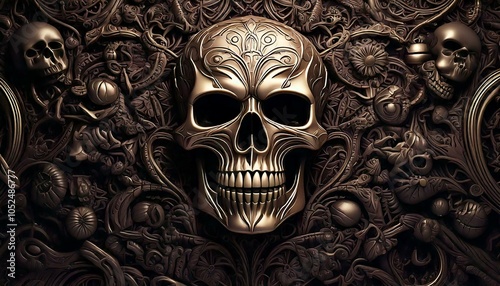 Halloween, Skull, Skull Wall, Ghost