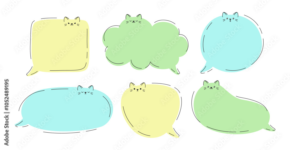 Vector set of funny speech bubbles with cats Vector set of funny speech bubbles with cats