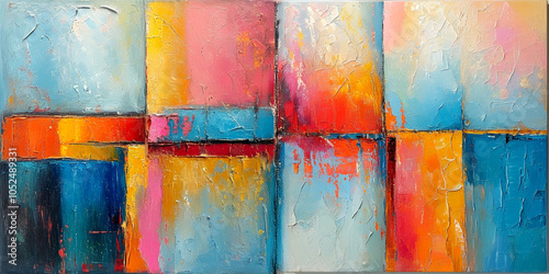 An explosion of colors creates a harmonious balance, reflecting light and energy